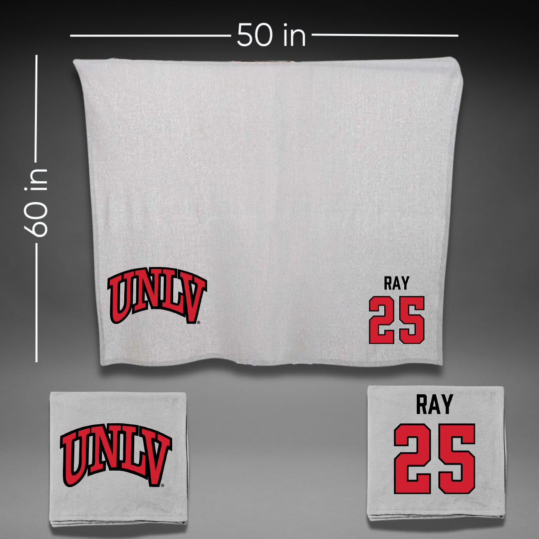 University of Nevada-Las Vegas Football Gray Rebels Blanket - #25 Rogerick Ray