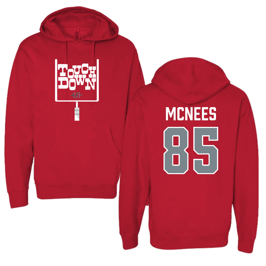 Nicholls State University Football Red Touchdown Hoodie - #85 Christian Mcnees