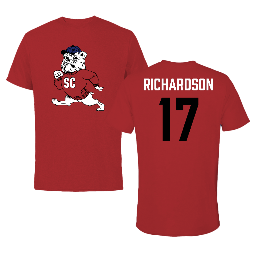 South Carolina State University Football Canvas Red Tee - #17 Malik Richardson