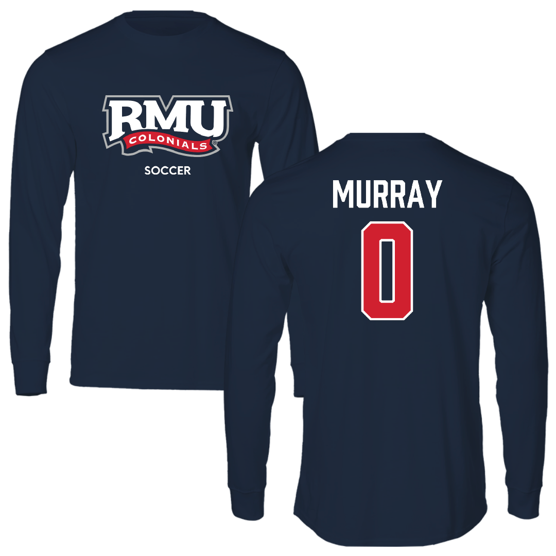 Robert Morris University Soccer (W) Navy RMU Long Sleeve - #0 Brenna Murray
