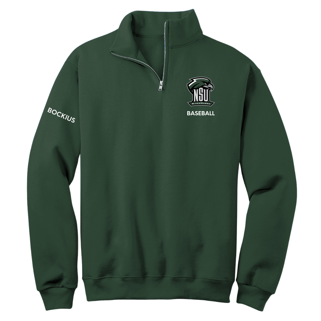 Northeastern State University Baseball Forest Green Quarter-Zip - Brazen Bockius