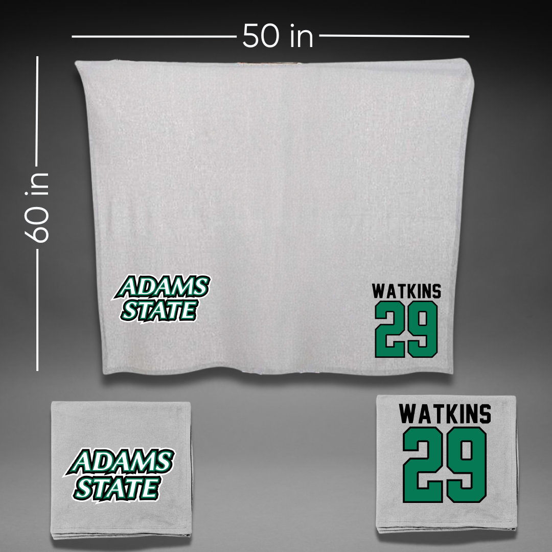 Adams State University Baseball Gray Blanket - #29 Braden Watkins