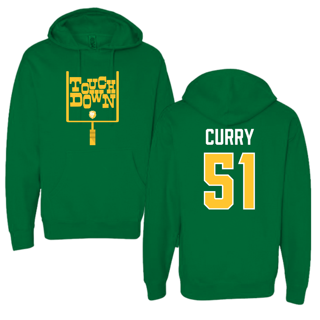 Southeastern Louisiana University Football Green Touchdown Hoodie - #51 Breland Curry