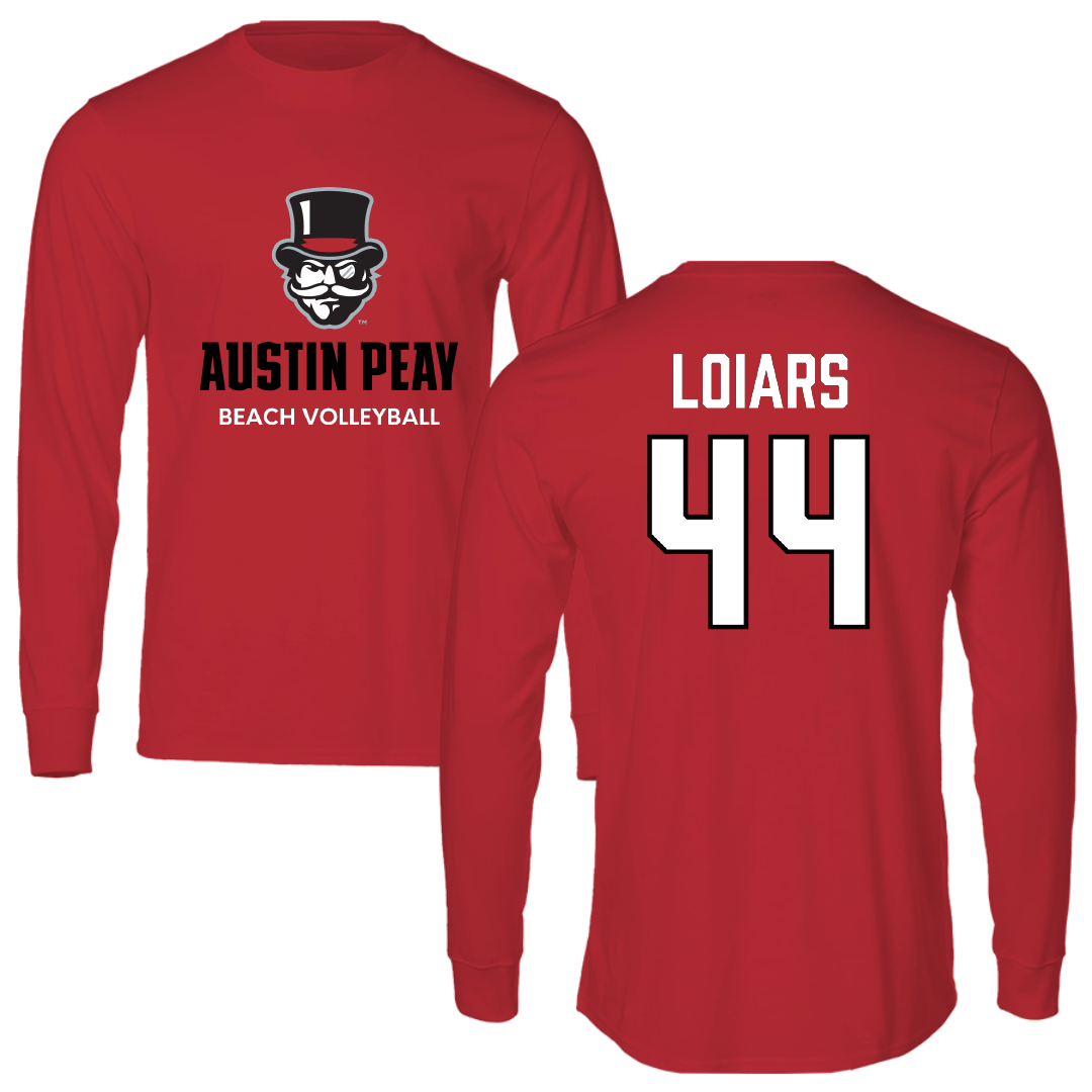 Austin Peay State University Beach Volleyball Red Mascot Long Sleeve - #44 Emma Loiars