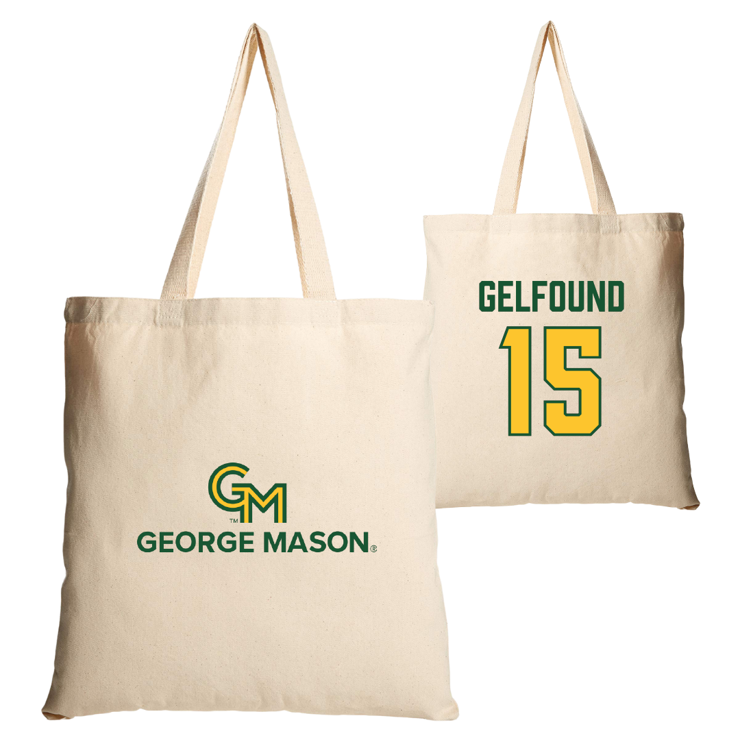 George Mason University Volleyball Tan Canvas Tote Bag - #15 Gabriella Gelfound