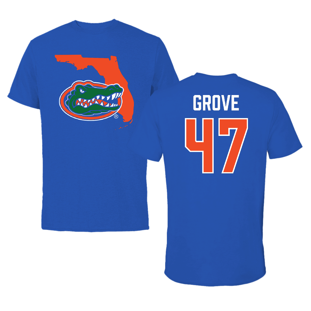 University of Florida Lacrosse Blue State Tee - #47 Sara Grove