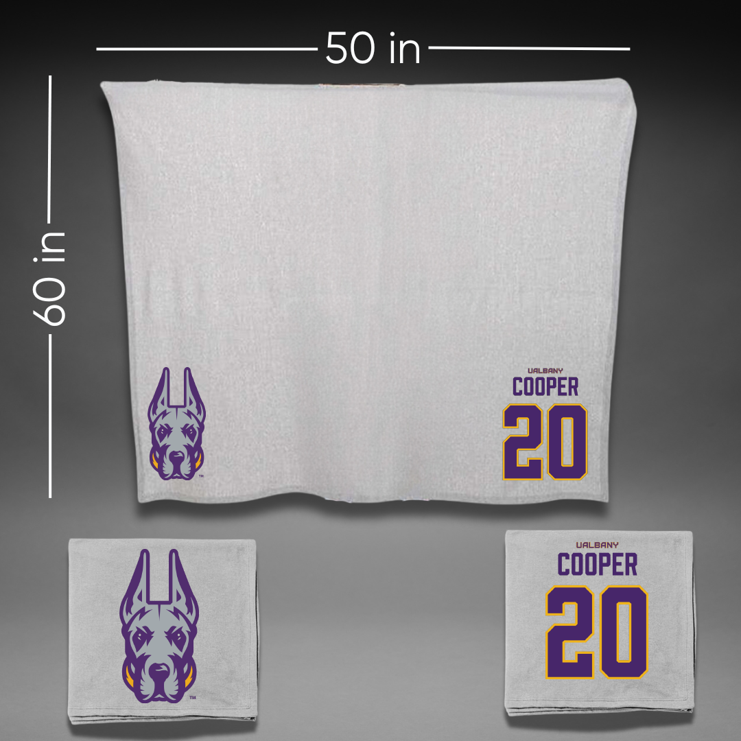 University at Albany Basketball Gray Blanket - #20 Kayla Cooper