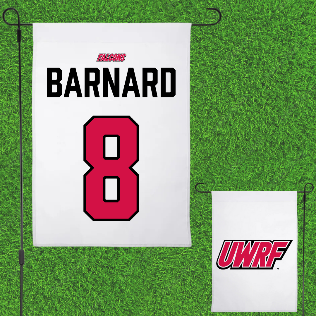 University of Wisconsin-River Falls Football White Garden Flag - #8 Jake Barnard