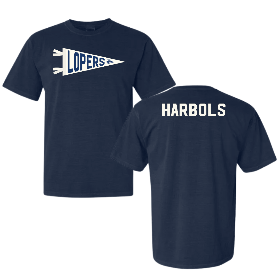 University of Nebraska at Kearney TF and XC Navy Pennant Comfort Colors Tee - Richard Harbols
