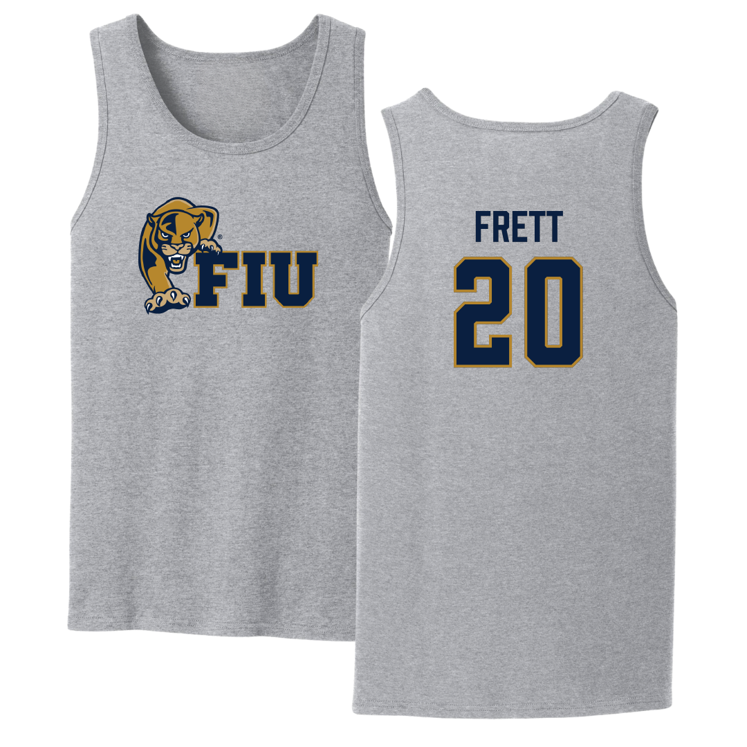 Florida International University Baseball Sport Gray Tank Top - #20 Kishon Frett