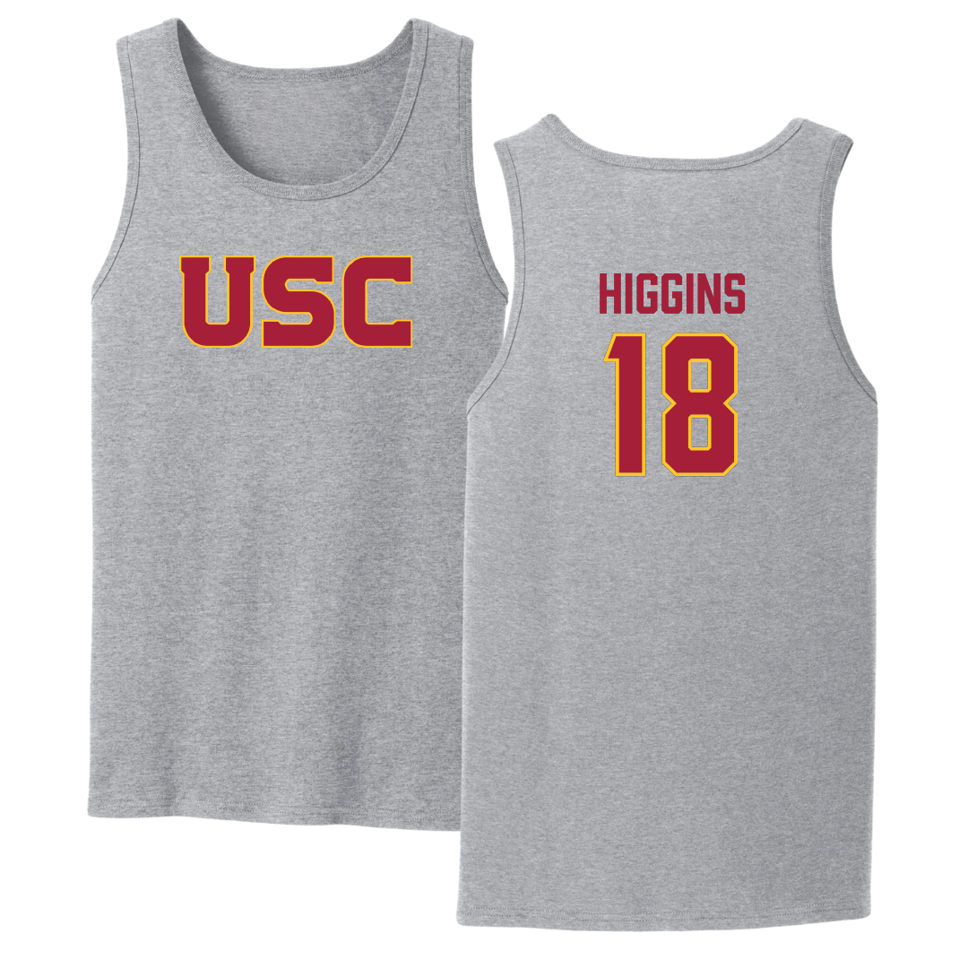University of Southern California Baseball Sport Gray Tank Top - #18 Kade Higgins