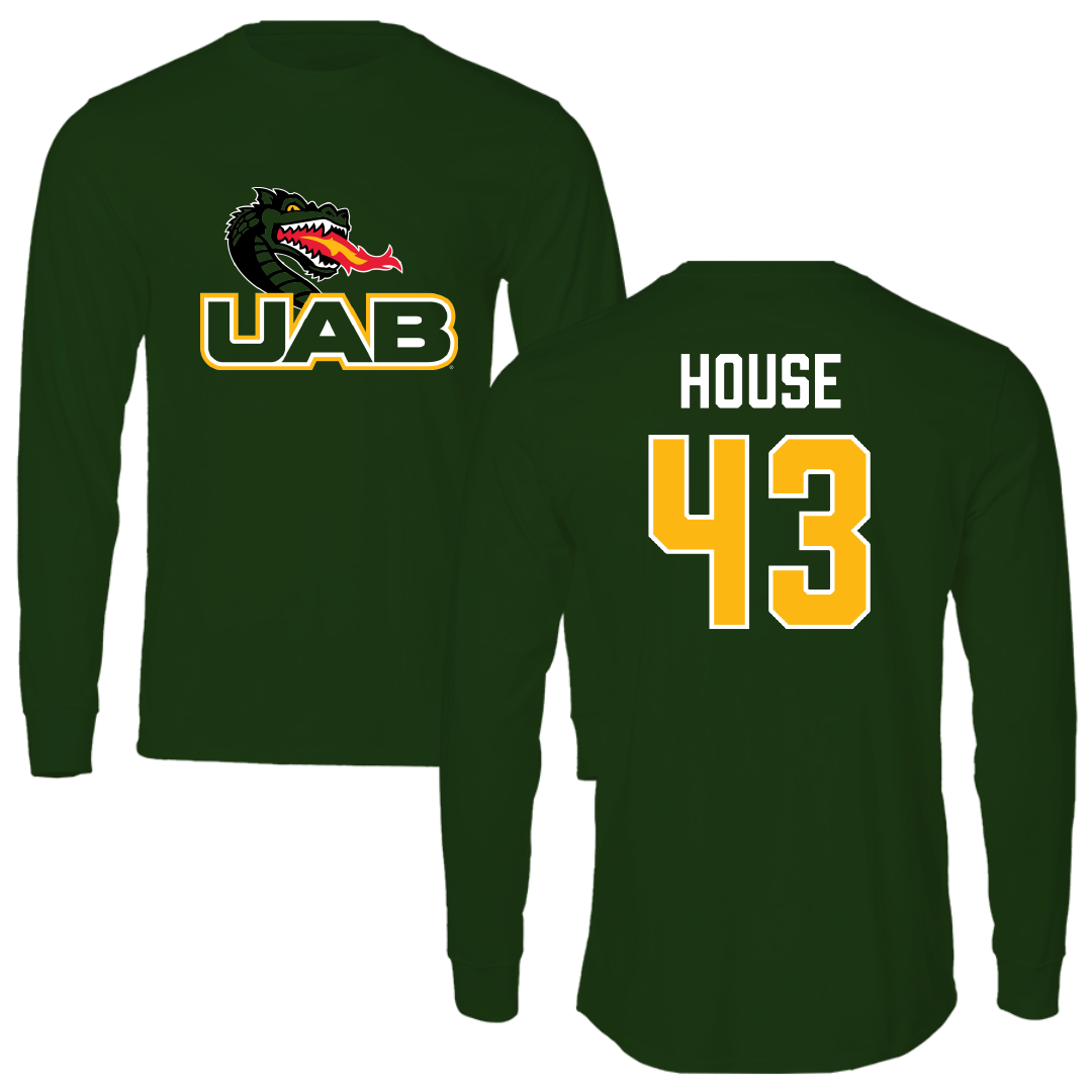 University of Alabama at Birmingham Baseball Forest Green Long Sleeve - #43 Brooks House