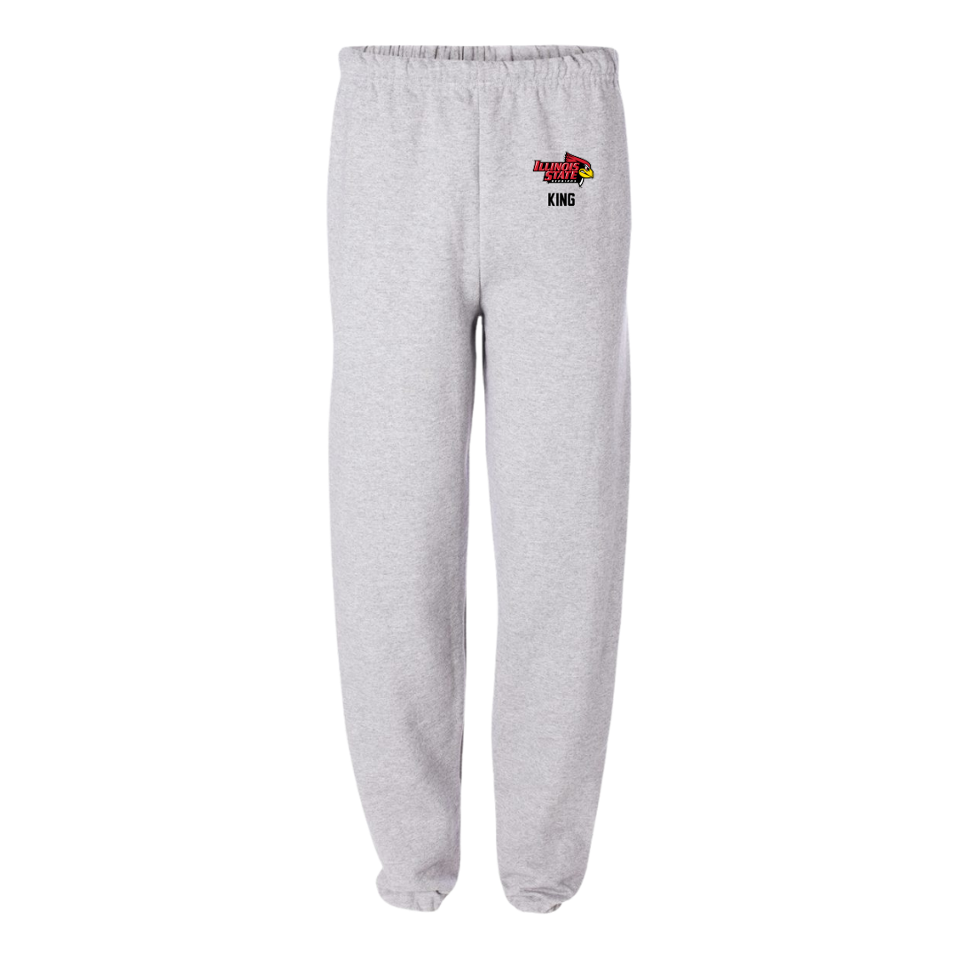 Illinois State University Football Light Gray Sweatpants - #3 Mason King