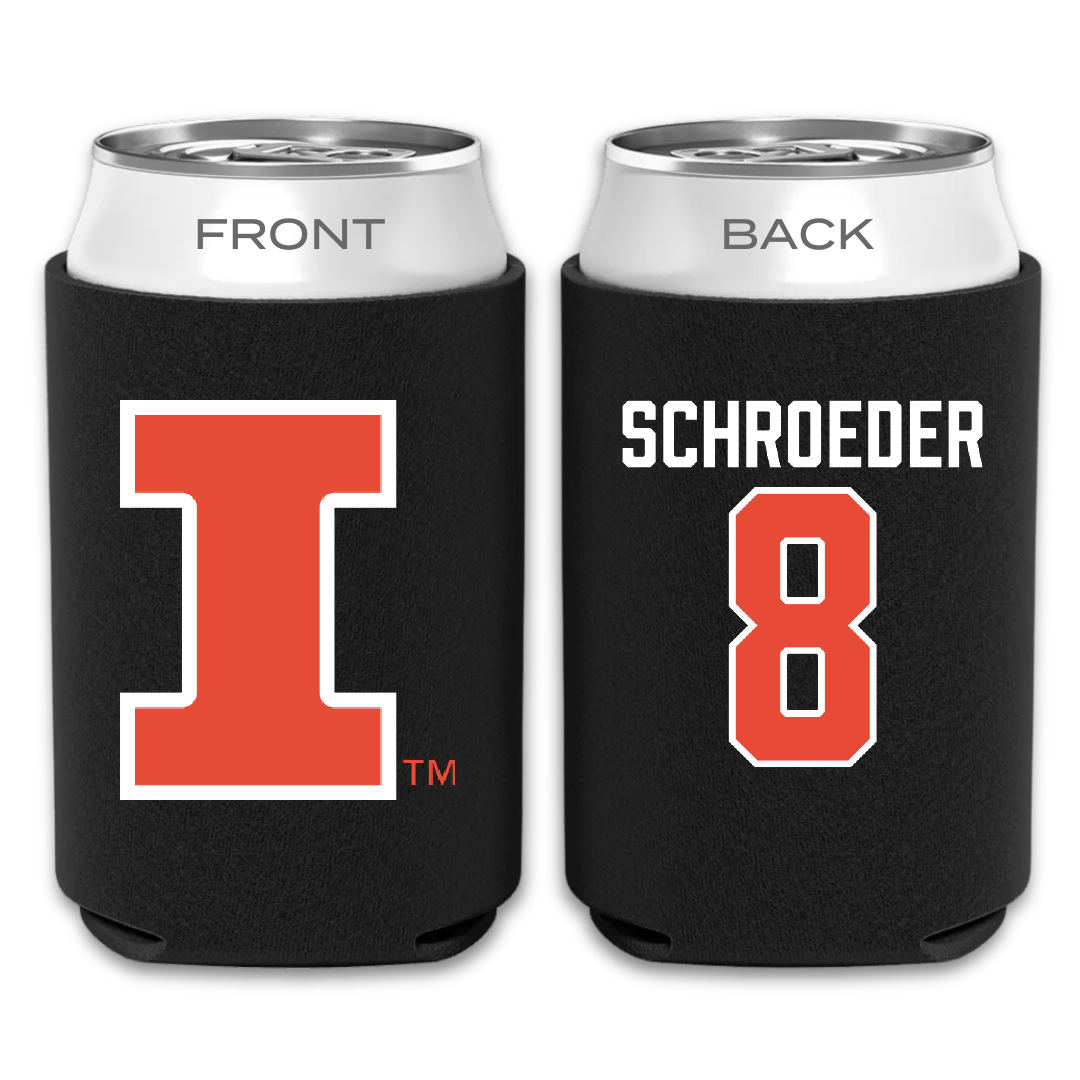 University of Illinois Baseball Black Can Cooler - #8 Jacob Schroeder