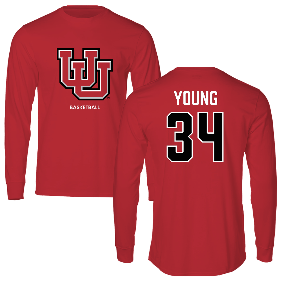 University of Utah Basketball (W) Red Block Performance Long Sleeve - #34 Dasia Young