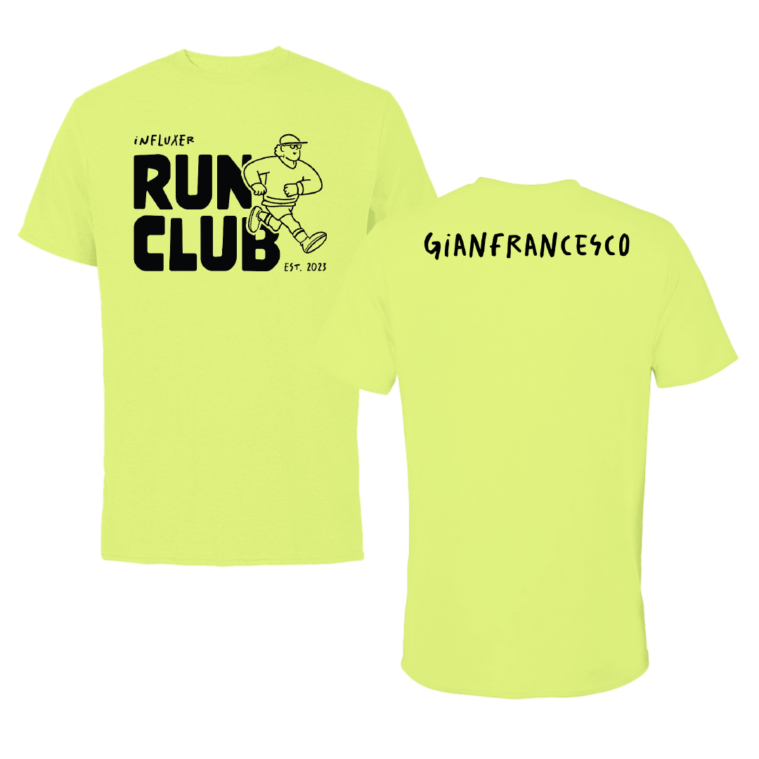 Loyola University-Chicago TF and XC Safety Yellow Influxer Run Club Tee - Mia Gianfrancesco
