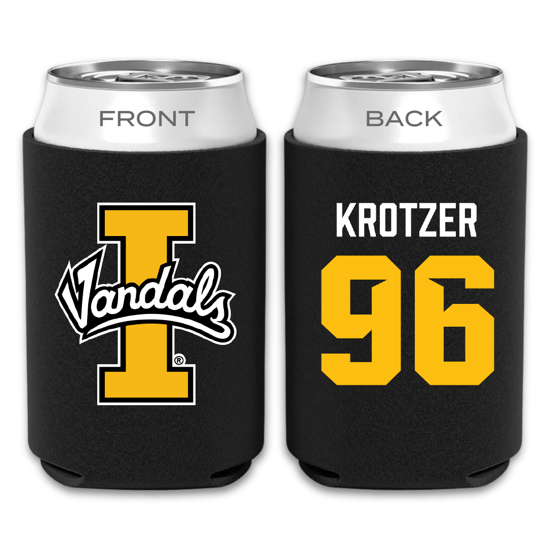 University of Idaho Football Black Can Cooler - #96 Zach Krotzer