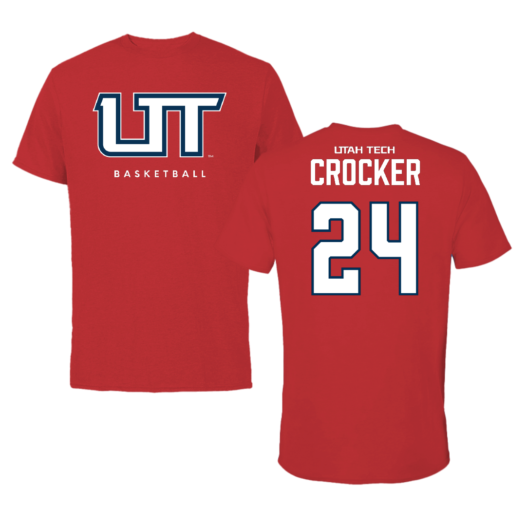 Utah Tech University Basketball Red Tee - #24 Lauren Crocker
