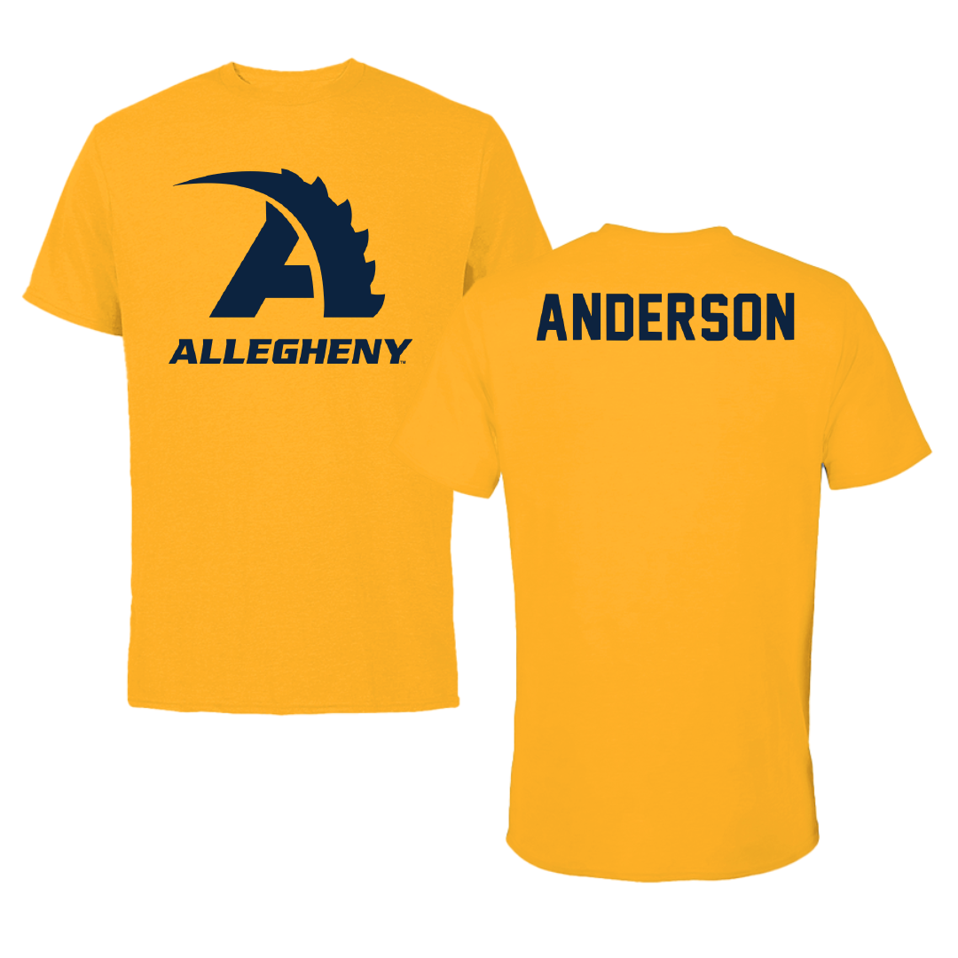 Allegheny College TF and XC Gold Performance Tee - Jordan Anderson