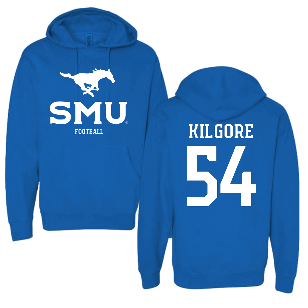 Southern Methodist University Football Blue Hoodie - #54 Alex Kilgore