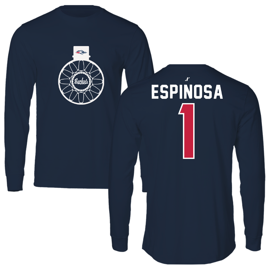 Metropolitan State University of Denver Basketball Navy Buckets Performance Long Sleeve - #1 Mikylah Espinosa