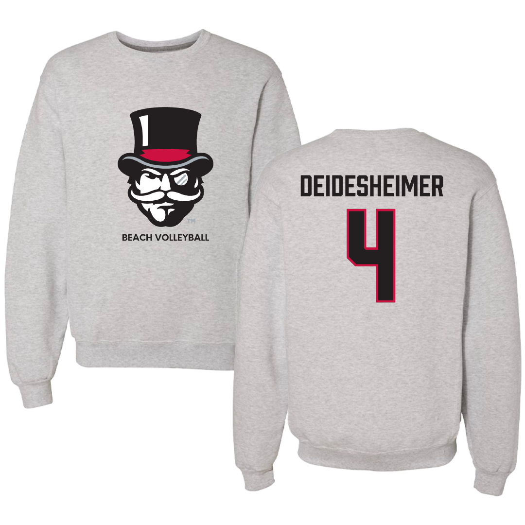 Austin Peay State University Beach Volleyball Light Gray Crewneck - #4 Payton Deidesheimer