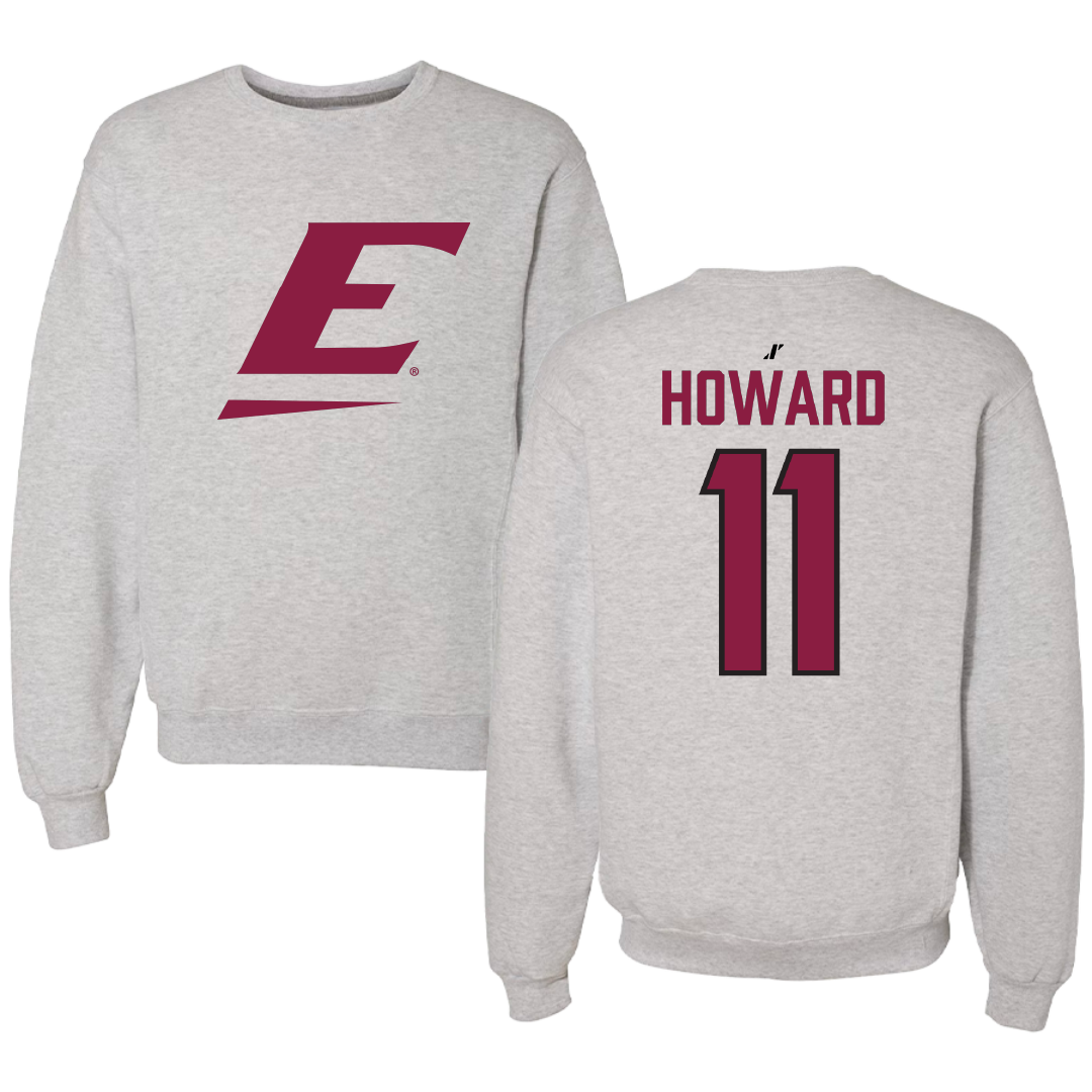 Eastern Kentucky University Football Light Gray Crewneck - #11 Blake Howard