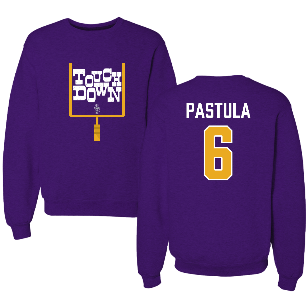 University at Albany Football Purple Touchdown Crewneck - #6 Tyler Pastula