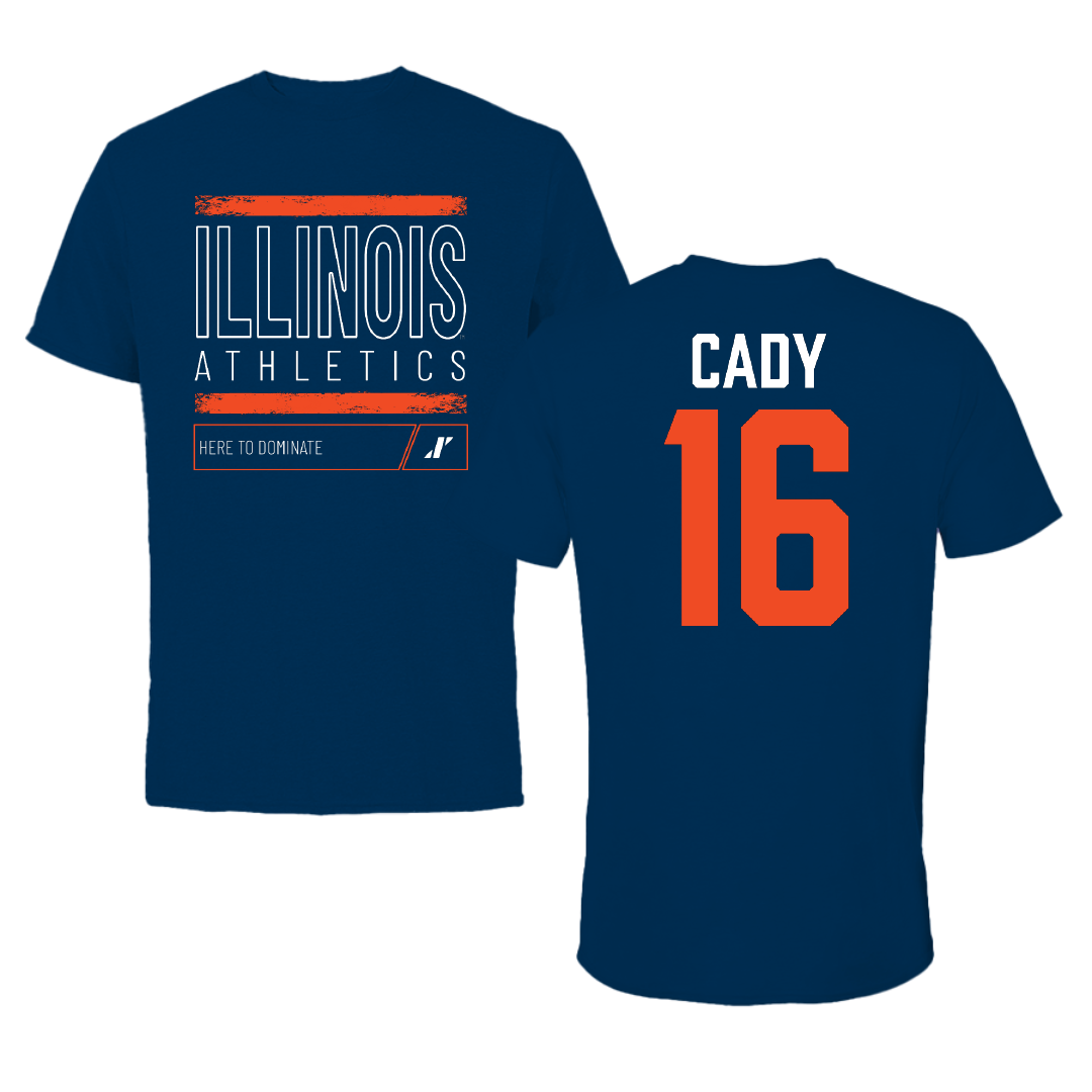 University of Illinois Softball Navy Dominate Tee - #16 Ella Cady