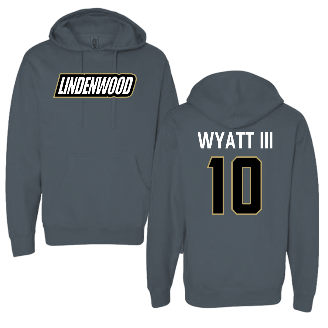 Lindenwood University Football Dark Gray Hoodie - #10 Jacques Wyatt III