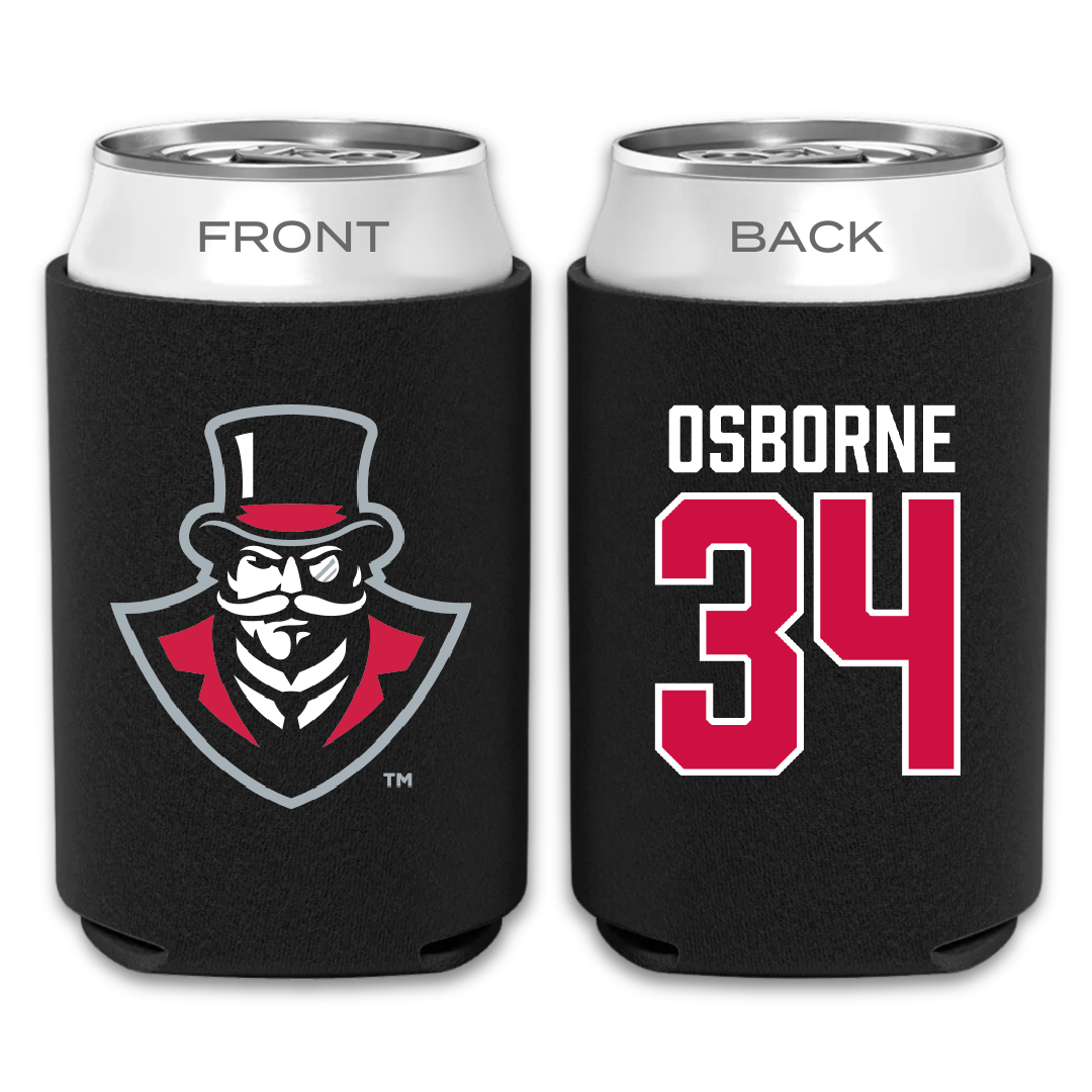 Austin Peay State University Football Black Can Cooler - #34 Jahlin Osborne