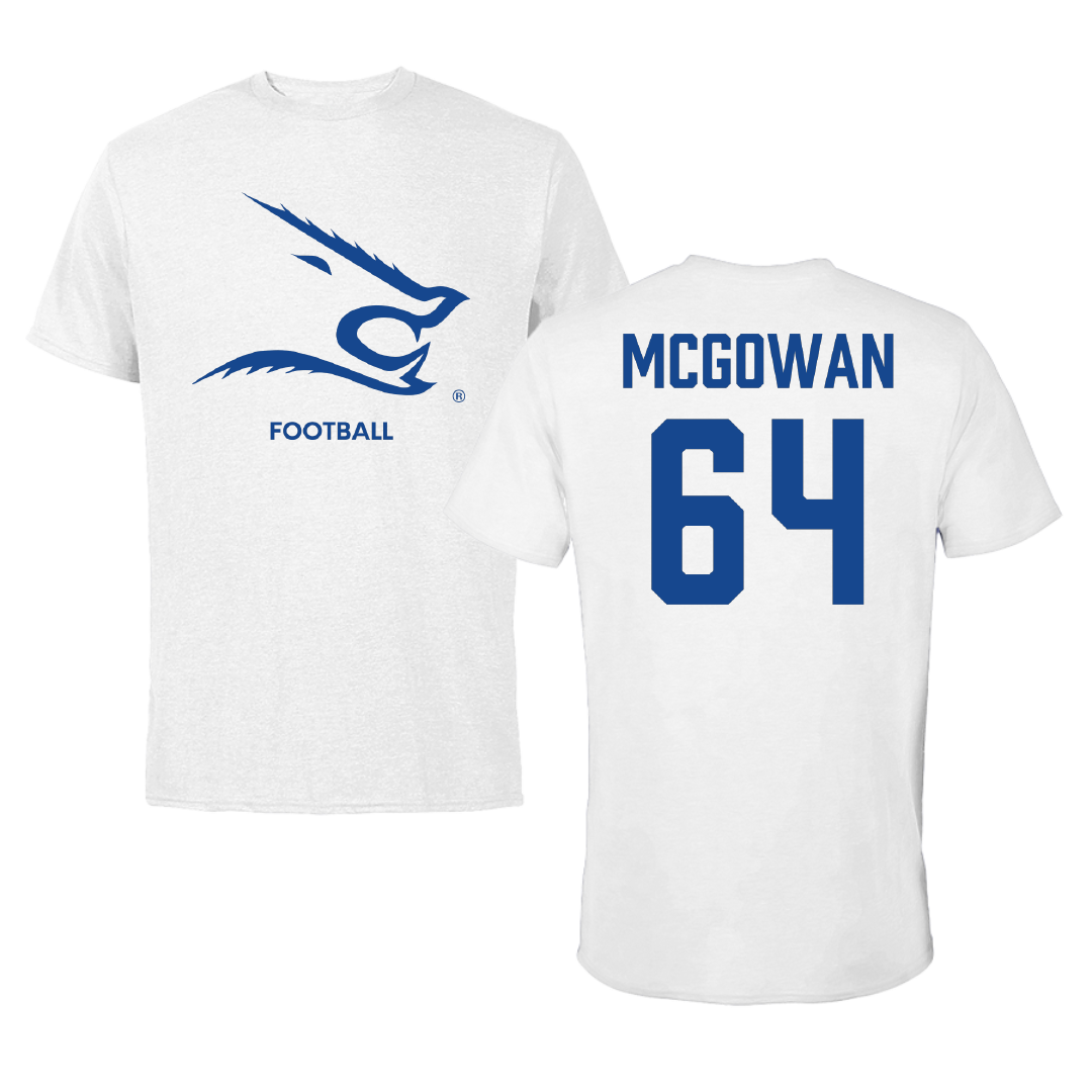 Texas A&M University-Kingsville Football White Performance Tee - #64 Kevaughnte McGowan