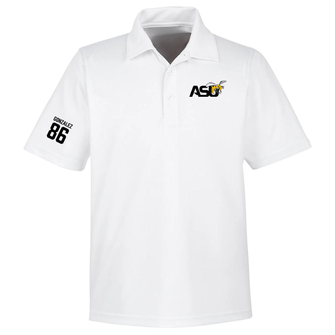 Alabama State University Football White Polo - #86 Drake Gonzalez