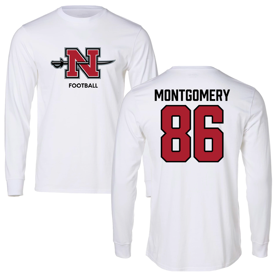 Nicholls State University Football White Performance Long Sleeve - #86 Ty Montgomery