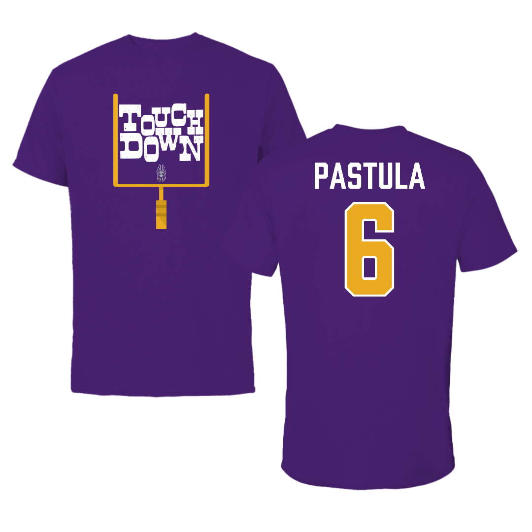 University at Albany Football Purple Touchdown Tee - #6 Tyler Pastula