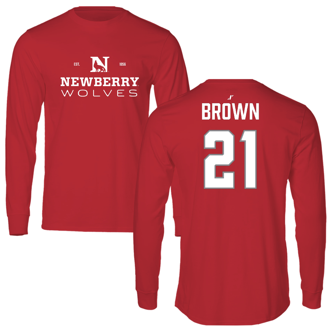 Newberry College Basketball (W) Red General Performance Long Sleeve - #21 Jada Brown