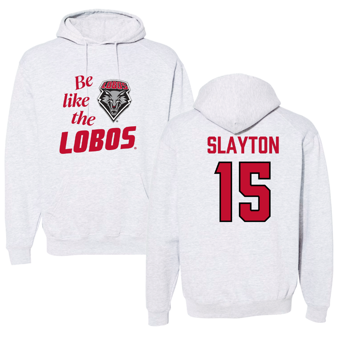 University of New Mexico Football Light Gray Be Like Us Hoodie - #15 Xavier Slayton