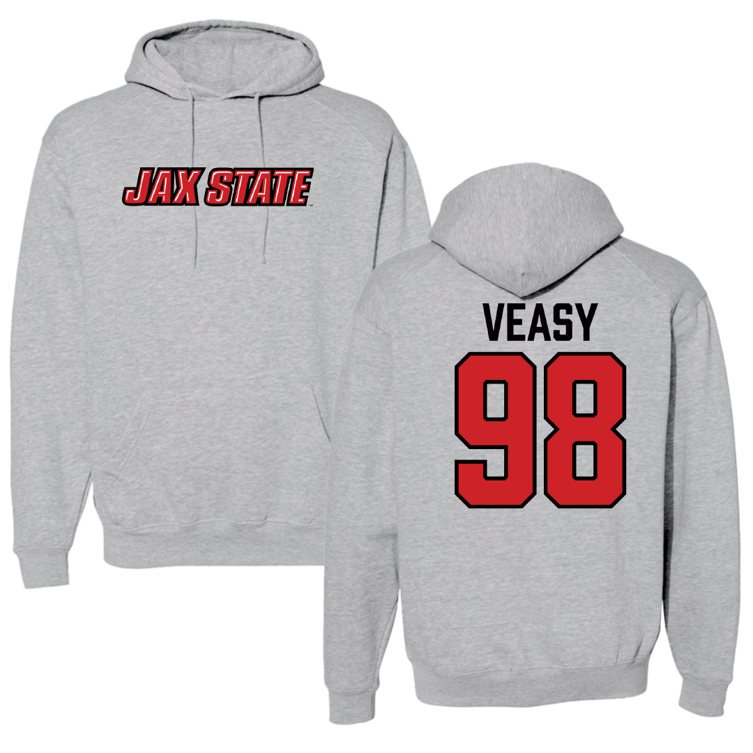 Jacksonville State University Football Sport Gray Hoodie - #98 Jackson Veasy