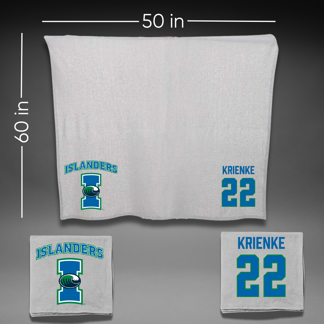 Texas A&M University-Corpus Christi Volleyball Gray Blanket - #22 Katelyn Krienke