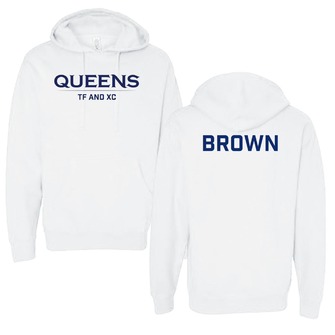Queens University of Charlotte TF and XC White Hoodie - Jada Brown