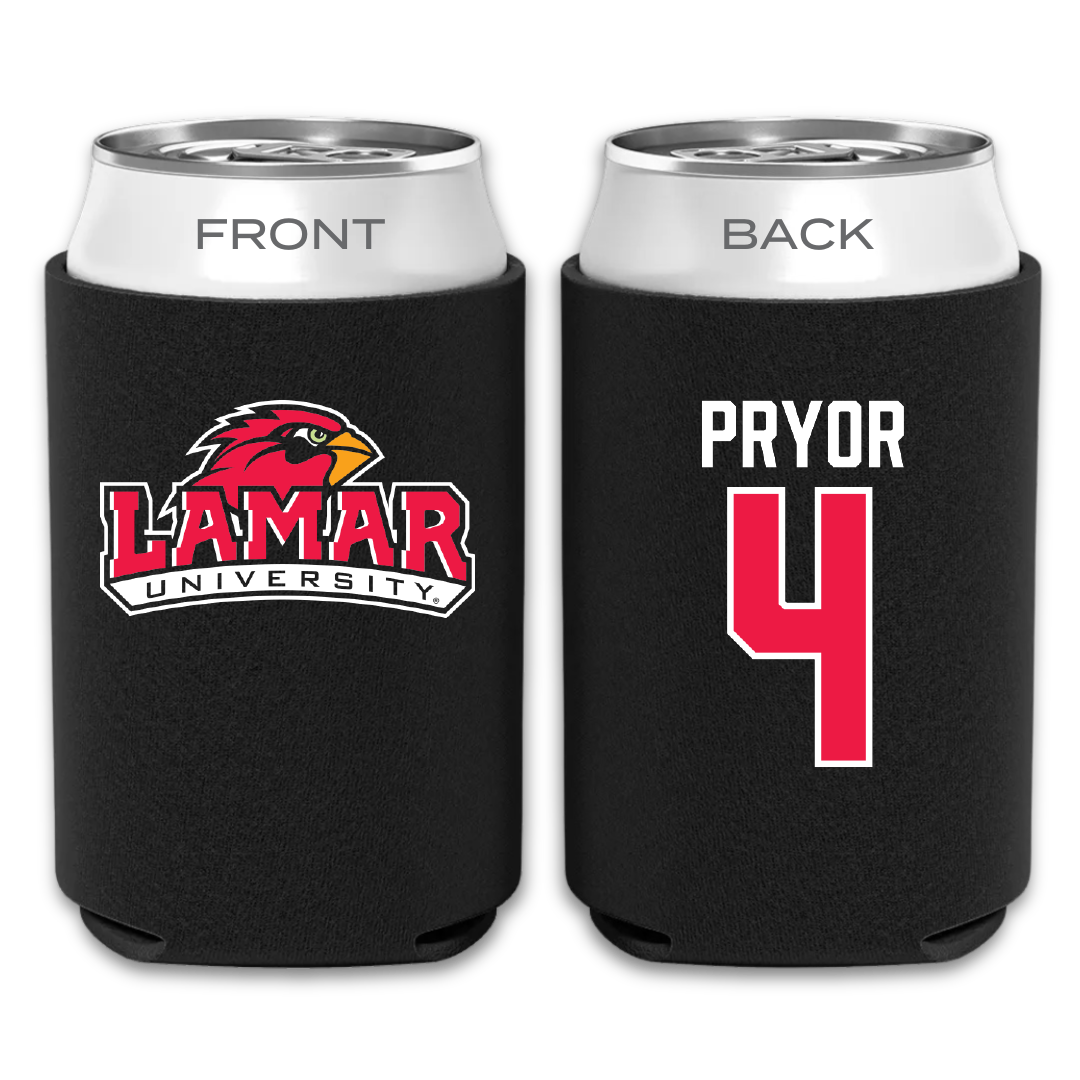 Lamar University Basketball Black Can Cooler - #4 Chris Pryor