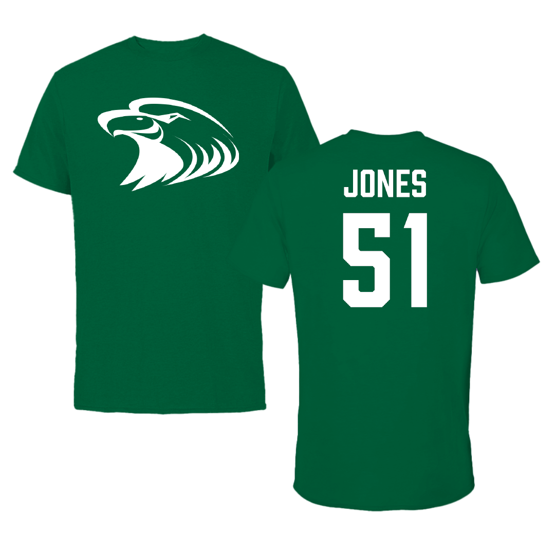 Central Methodist University Football Green Performance Tee - #51 Amari Jones