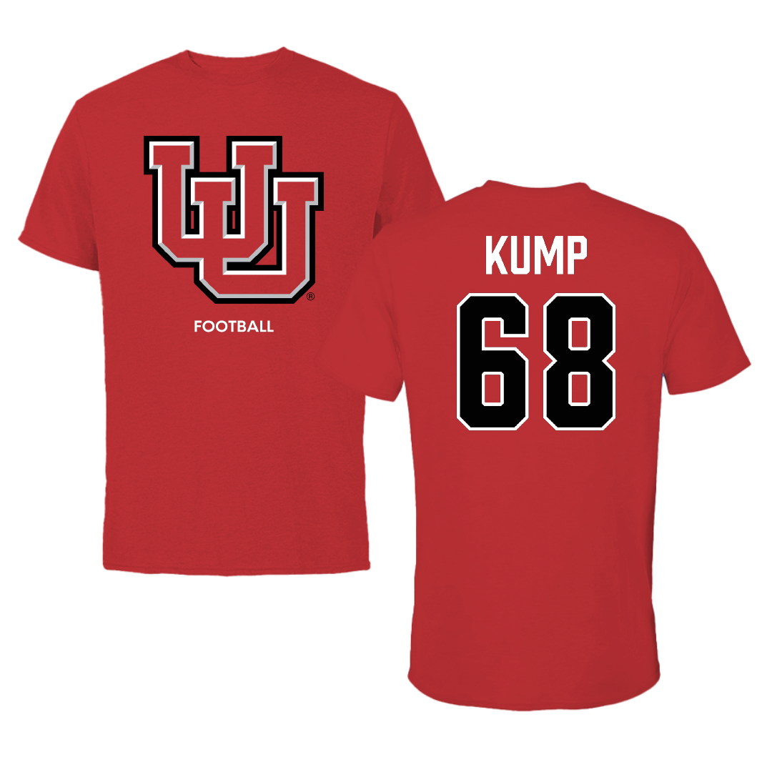 University of Utah Football Red Performance Tee - #68 Jaren Kump