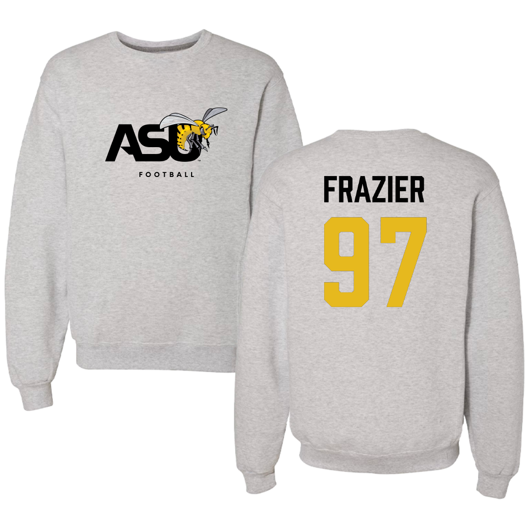 Alabama State University Football Light Gray Crewneck - #97 Kendarius Frazier