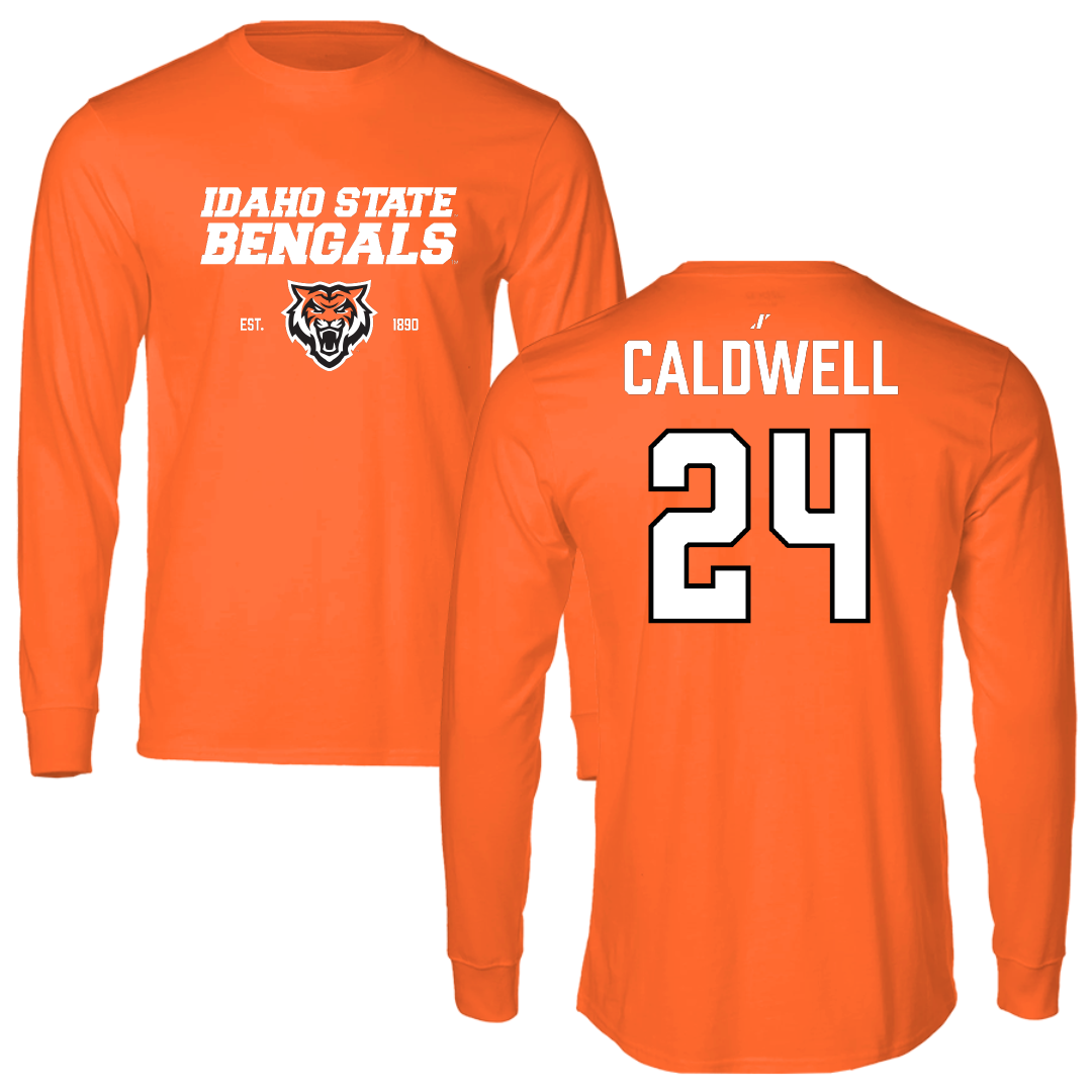 Idaho State University Basketball Orange General Performance Long Sleeve - #24 Aspen Caldwell