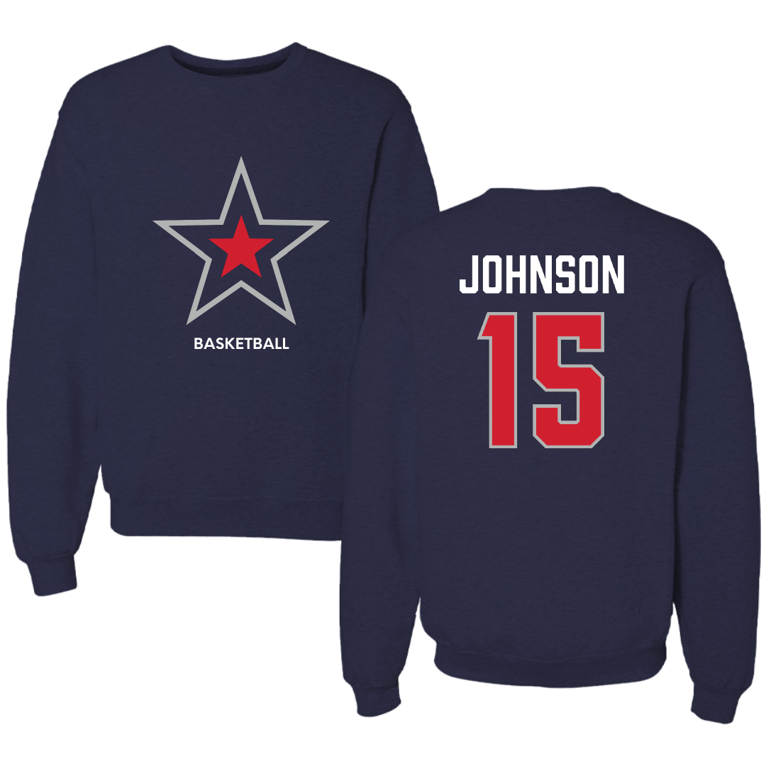 Robert Morris University Basketball (W) Navy Mascot Crewneck - #15 Natalie Johnson