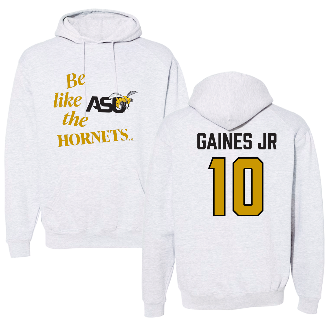Alabama State University Football Light Gray Be Like Us Hoodie - #10 Kevin Gaines Jr