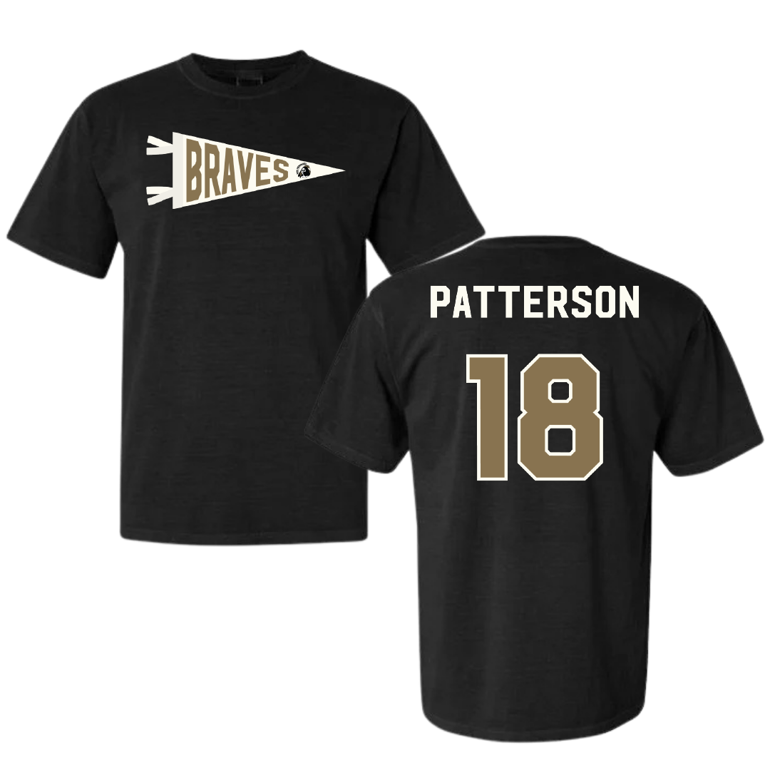 University of North Carolina at Pembroke Volleyball Black Pennant Comfort Colors Tee - #18 Tyler Patterson