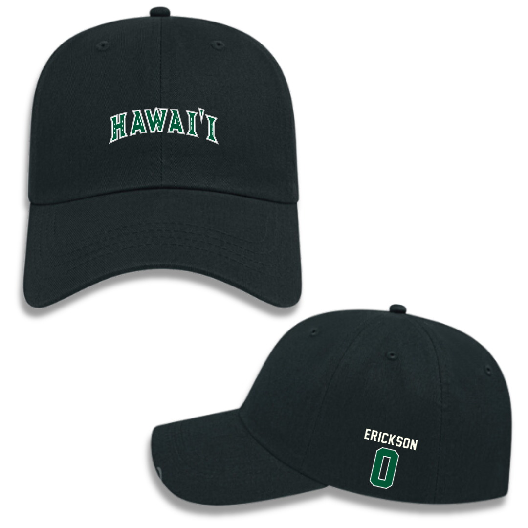 University of Hawaii Basketball (M) Black Hat - #0 Hunter Erickson