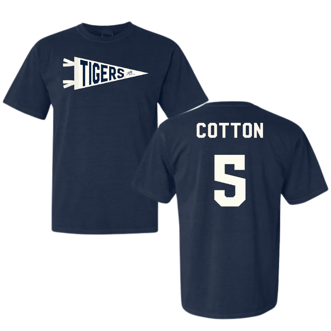 Jackson State University Basketball Navy Pennant Comfort Colors Tee - #5 Jaileyah Cotton